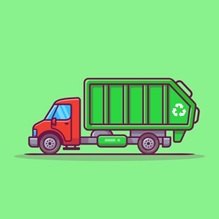 Grafika - samochód ciężarowy - śmieciarka
